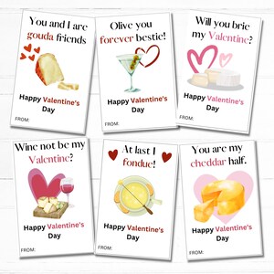 Carte regalo con tag Punny Galentine, biglietto di San Valentino per il migliore amico, etichette regalo per colleghi d'ufficio, biglietto di San Valentino divertente, tag con gioco di parole di San Valentino sul vino e sul formaggio