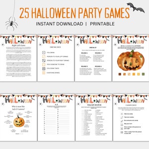 Halloween Party Game Bundle, Halloween Party Activities, Adult party game, Fall October party games, Kids games printables