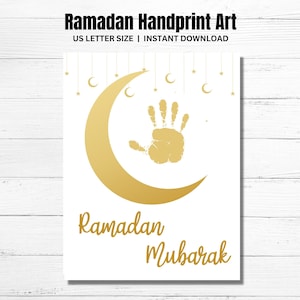 Ramadan Handabdruck Fußabdruck Handwerk ART druckbar, Ramadan Vorschule Kunst, Ramadan Kinder Handwerk Homeschool Paint Aktivität, Kleinkind Urlaub Kunst