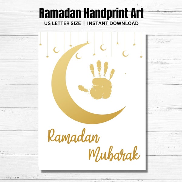 Ramadan Handprint Footprint Craft ART Printable, Ramadan Preschool art, Ramadan Kids Craft Homeschool Paint Activity, Toddler Holiday art