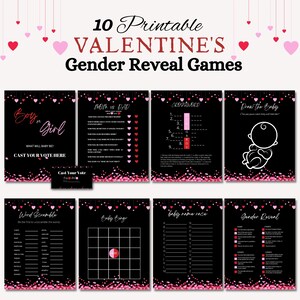 Les jeux de révélation de genre de la Saint-Valentin sont un décor parfait pour votre février, la Saint-Valentin ou votre fête ou baby shower sur le thème du cœur.