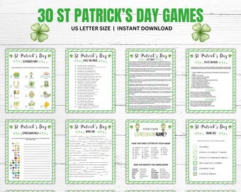 Printable 30 St Patrick's Day Bingo Day Game,  St. Patty's Day Game Activity, Adult & kids games,  St Patrick's Day Party Games