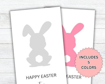 Easter Gift Tag, Easter bunny, Favor gift tag, Easter Basket gift tag,  Happy Easter Gift Tag, Student Class Easter tag Printable Download