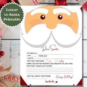 Carta de Navidad a Papá Noel, carta al Polo Norte, carta a Papá Noel para que los niños envíen una lista de deseos al alegre y viejo duende esta temporada.