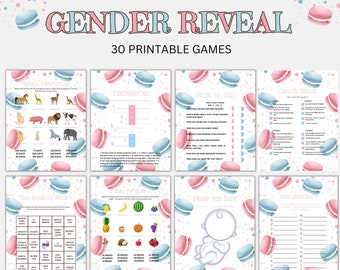 Gender Reveal Games Bundle, Gender Reveal Party, Gender Reveal Games, Blue and Pink Gender Reveal, Gender Reveal Baby Shower Games