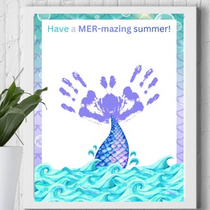 Summer Handprint Art, Summer Craft, Kids Handprint Art Craft, Summer art for children, Keepsake Art, Summer Craft Idea, Handprint Footprint