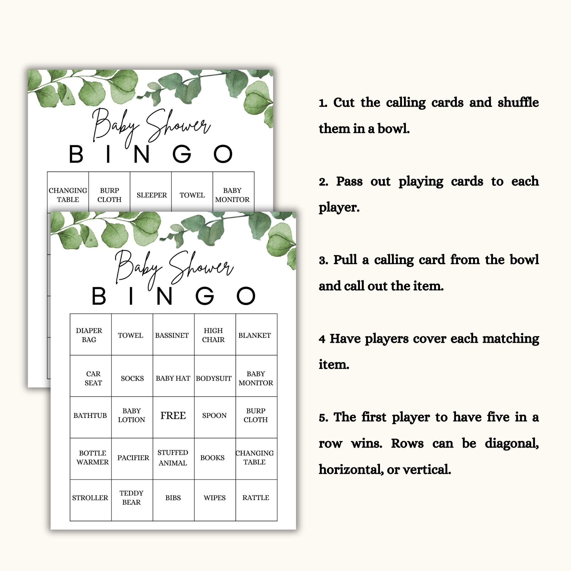 Baby Shower Bingo Game Cards - Boho Daisy Design, Set Of 30 For Gender Reveal, Party Games & Decorations
