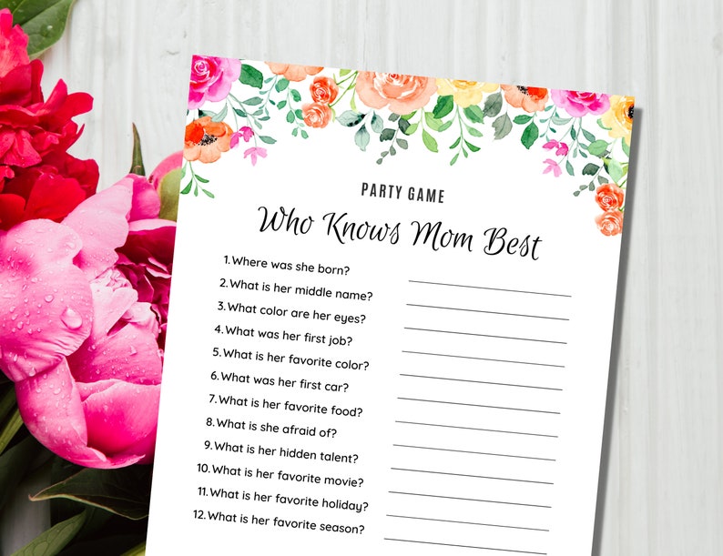 Mother's Day Game, Mother's Day Printable, Mother's Day Craft, Happy ...