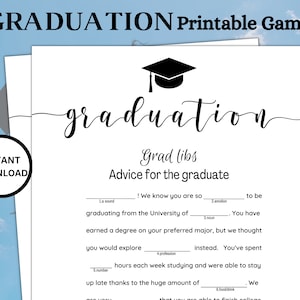 Printable Graduation Games, Grad Libs 2025 Graduation Games, Graduation Party Games, Grad Party, Class of 2025, Grad Games
