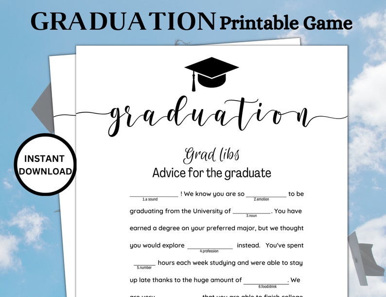 Printable Graduation Games, Grad Libs 2026 Graduation Games, Graduation ...