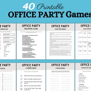 Kantoorfeestspelbundel, afdrukbare werkfeestspellen, personeelsspel Idee, baanfeest, happy hour op het werk Feestactiviteit, teamvergadering Feestspellen