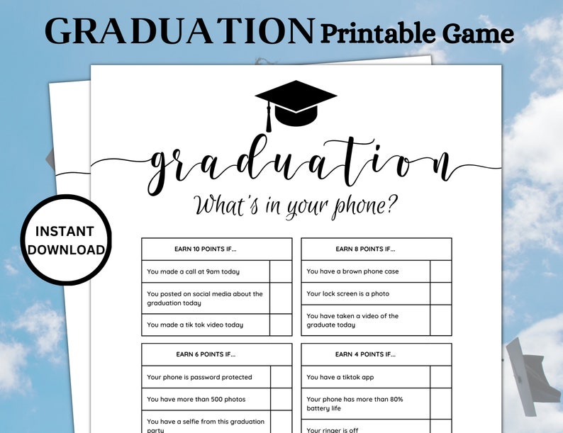 Printable Graduation Games, What's in Phone 2026 Graduation Games ...