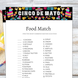 Cinco de Mayo Game, Cinco de Mayo Printable,  Cinco de Mayo Party Games, Cinco de Mayo Kids Adult Office School, Mexican Party Games