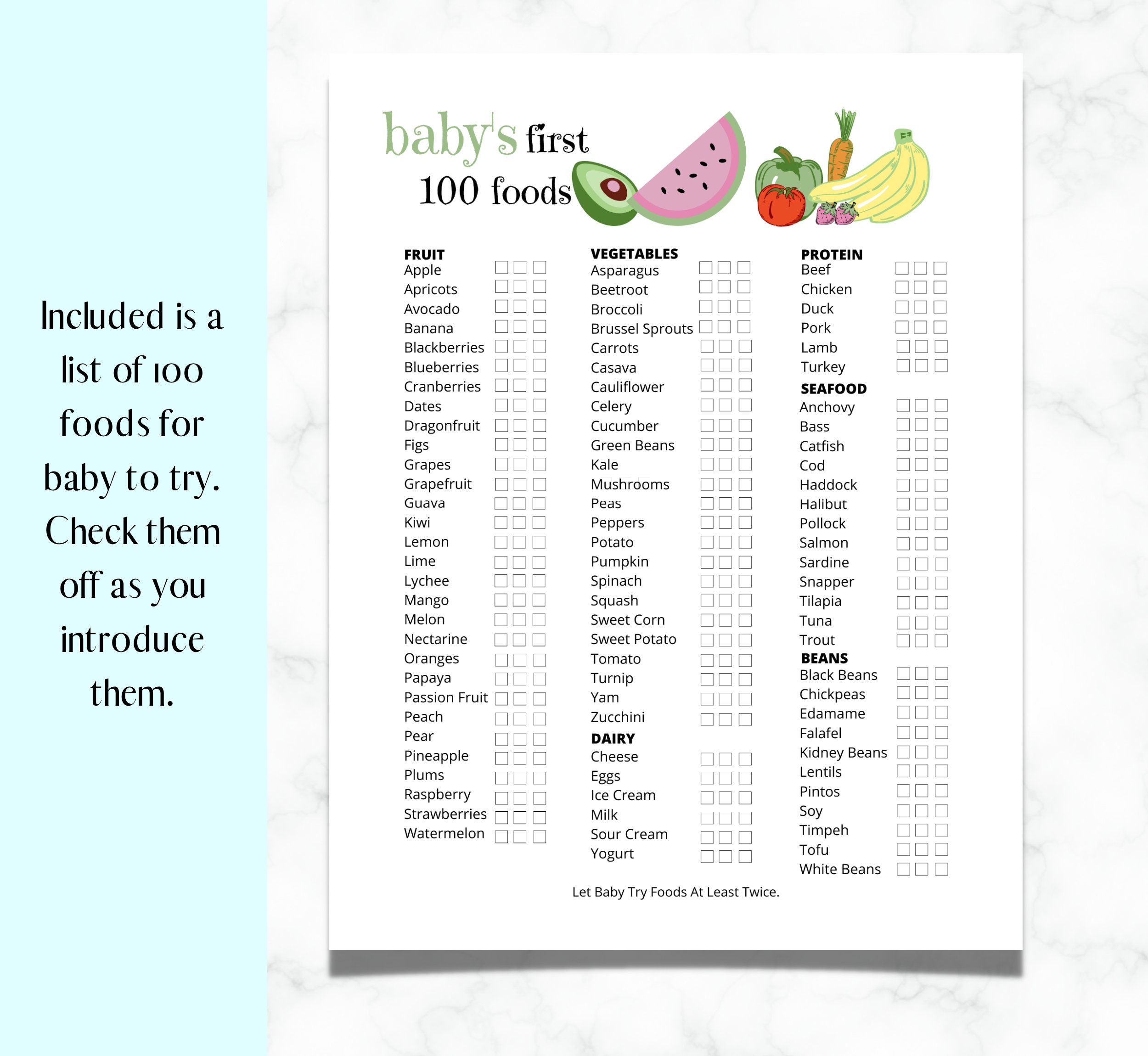 Baby's First 100 Food List to Feed Your Baby Before Age 1 and Wean Them
