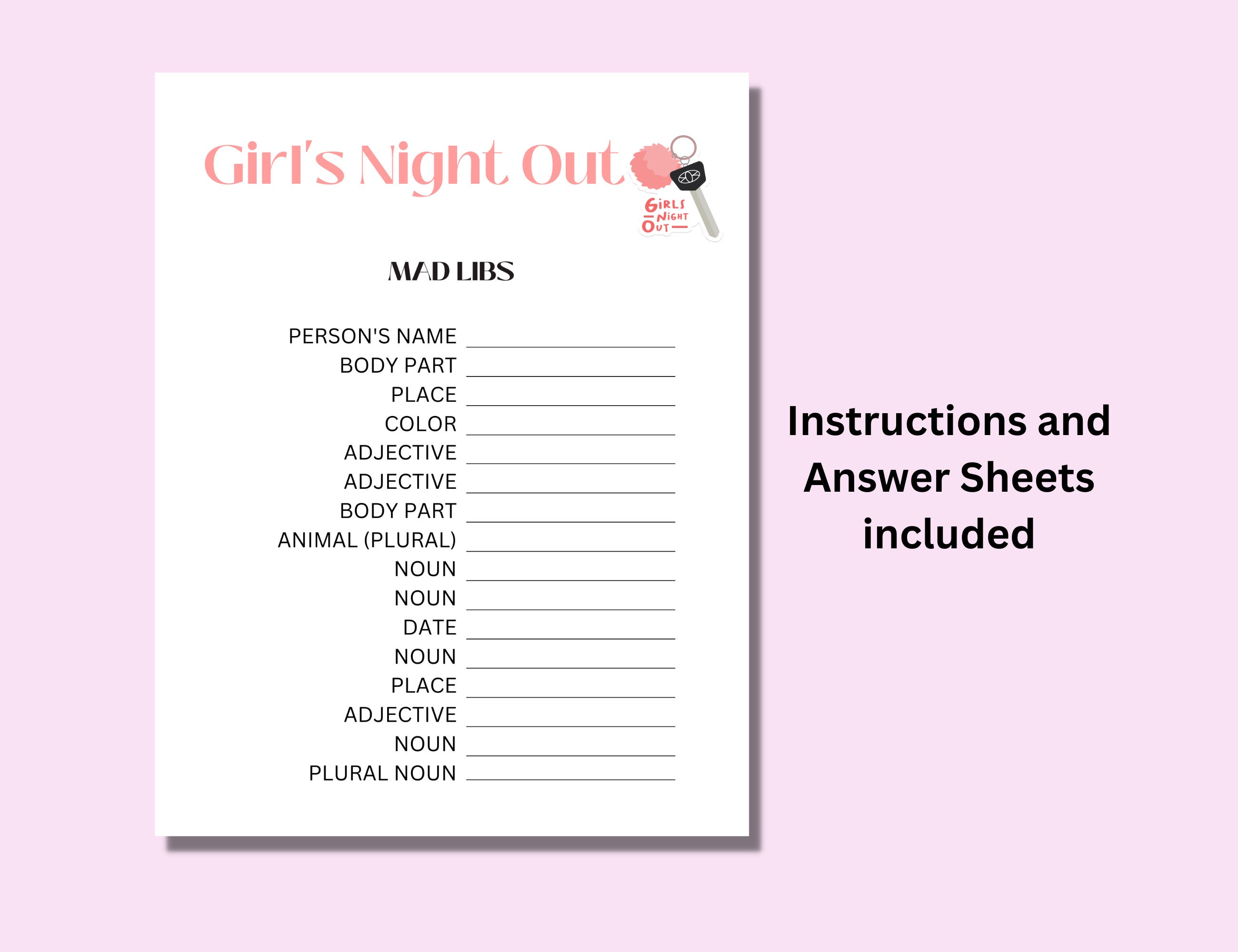 Printable Girls Night Out Game Bundle Party Games and Activities, Girls ...