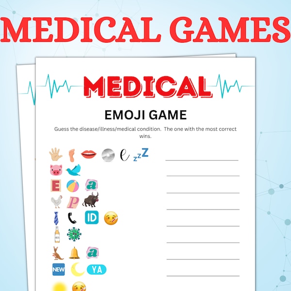 Medical Game, Printable nursing Games, Doctor games, Radiology games, Hospital party activities, Nursing graduation Games, Nurses Week