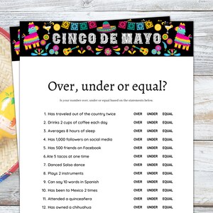 Cinco de Mayo Game, Cinco de Mayo Printable,  Cinco de Mayo Party Games, Cinco de Mayo Kids Adult Office School, Mexican Party Games