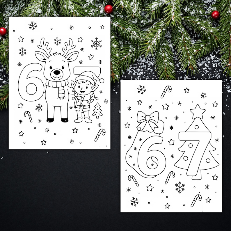 67 Christmas Coloring Page, Gen Alpha Slang, Holiday Coloring, Six ...