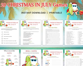 Christmas in July Party games bundle, Christmas in July Games, Christms in July activities, Christmas in July party Adult Kids Games