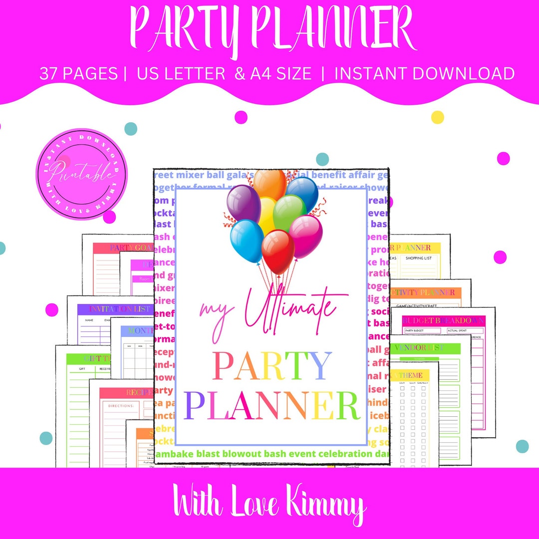 Printable Party Planner Happy Birthday Party Organizer - Etsy