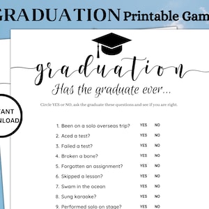 Printable Graduation Games, Has the grad ever 2025 Graduation Games, Graduation Party Games, Grad Party, Class of 2025, Grad Games