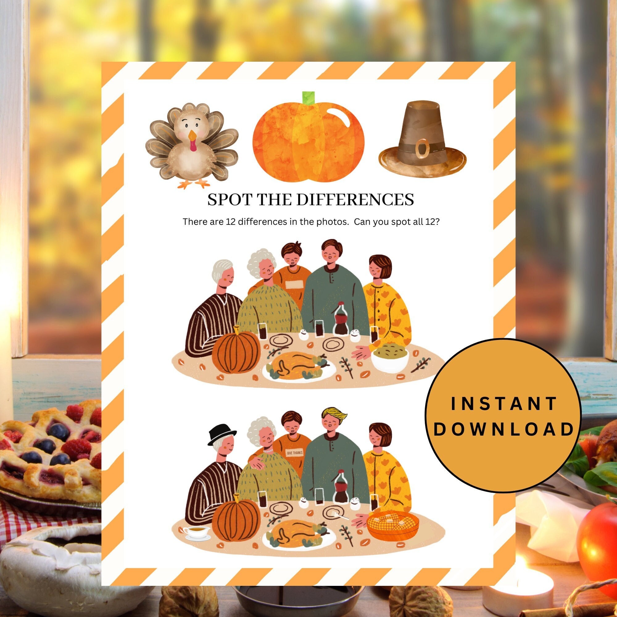thanksgiving game, thanksgiving spot the difference game