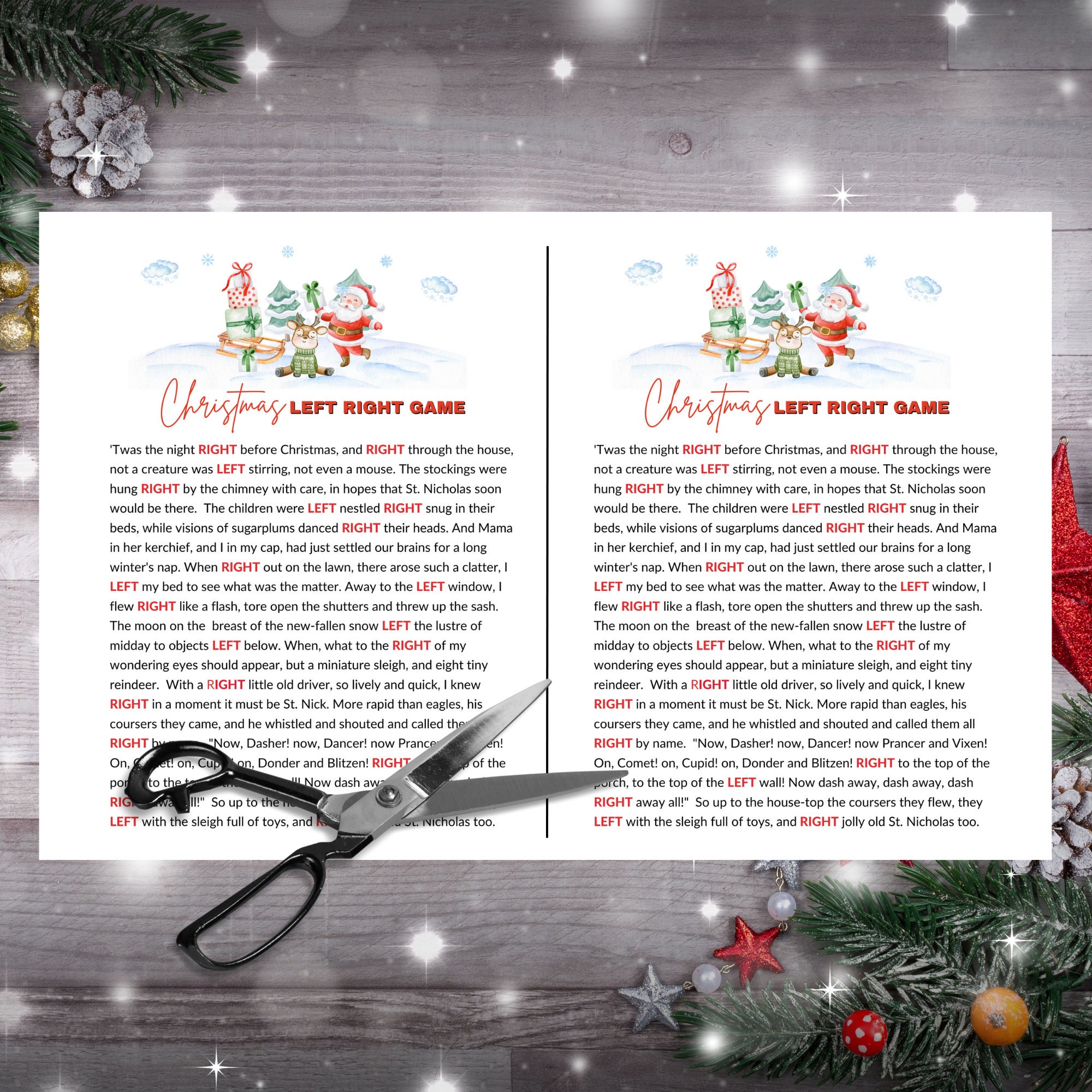 Christmas Left Right Game, Christmas Games Printable, Family Christmas ...