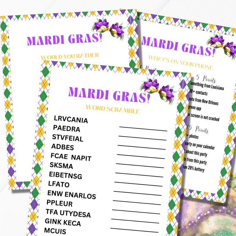 mardi gras virtual party games