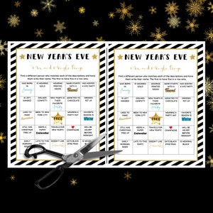 New Years Mix & Mingle Bingo Game, New Years Eve Party Game, New Years ...