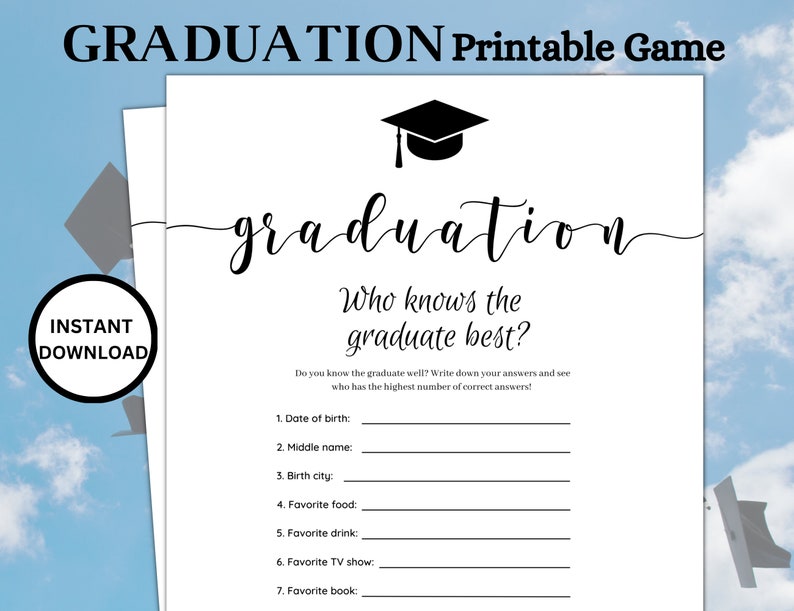 Who Knows Graduate Best Game, 2025 Graduation Party (digital Download ...