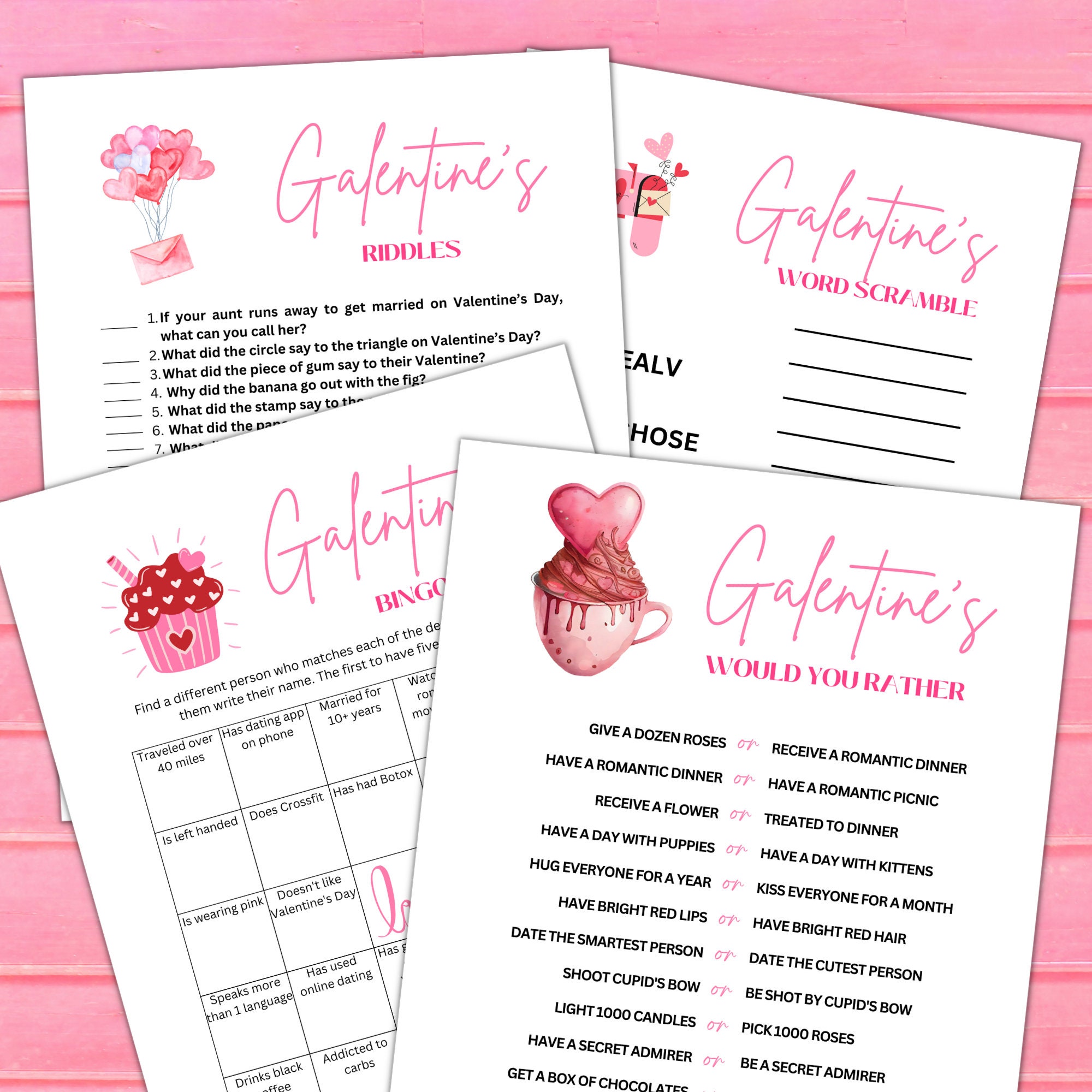 Printable Galentines Day Game Bundle Party Games and Activities ...