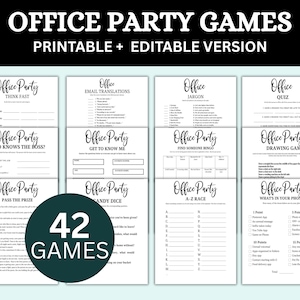 Office Party Game Bundle, Printable work party Games, Get to know you staff, Job Work Team building Activity, Team Ice Breaker Party Games