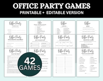 Office Party Game Bundle, Printable work party Games, Get to know you staff, Job Work Team building Activity, Team Ice Breaker Party Games