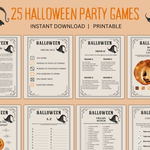Halloween Party Game Bundle, Halloween Party Activities, Adult party game, Fall October party games, Kids games printables