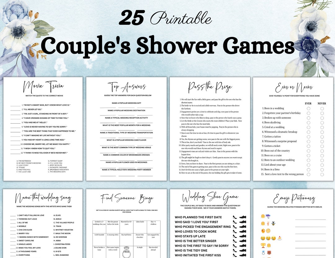 Couple's Bridal Shower Games, Co Ed Bridal Party Games, Couples Bridal