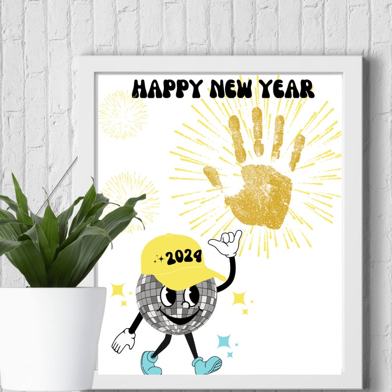 2025 New Years Handprint Art, New Year Craft, Kids Handprint Art Craft