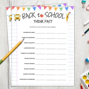 Back to School Games, School Games, Classroom Games, Back to Student Game, Back to School Activities, First Day of School Games