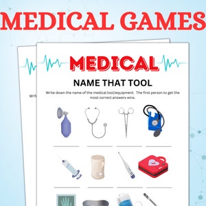 Medical Game, Printable nursing Games, Doctor games, Radiology games, Hospital party activities, Nursing graduation Games, Nurses Week