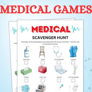 Medical Game, Printable nursing Games, Doctor games, Radiology games, Hospital party activities, Nursing graduation Games, Nurses Week