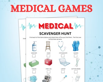 Juego Médico, Juegos de enfermería imprimibles, Juegos de Doctor, Juegos de Radiología, Actividades de fiestas en hospitales, Juegos de graduación de Enfermería, Semana de Enfermeras