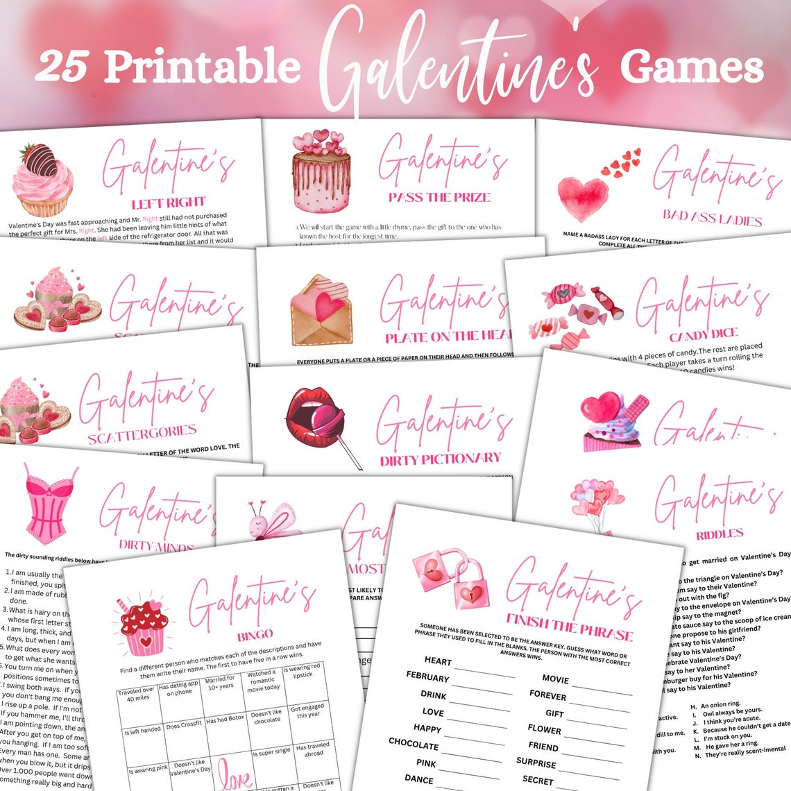 Printable Galentines Day Game Bundle Party Games and Activities ...