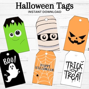 Halloween Gift Tag Bundle, Halloween Party Favor Tag, Kid Halloween treat tag, Halloween Bag tag, Halloween Monster Tag, Halloween Class Tag