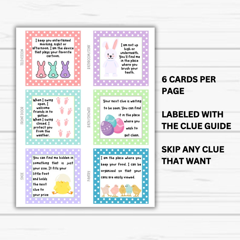 Easter Scavenger Hunt for Kids, 24 Easter Hunt Clues, Editable Easter Scavenger Hunt, Easter Bunny Egg Hunt, Editable Easter Scavenger Clues image 5