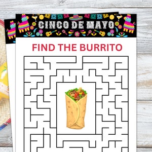 Cinco de Mayo Game, Cinco de Mayo Printable,  Cinco de Mayo Party Games, Cinco de Mayo Kids Adult Office School, Mexican Party Games