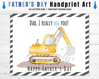 Father's day Handprint Activity, Father's day Printable, Happy Father's Day,  Daycare Preschool Toddler Activity, Father's Day Kids Activity