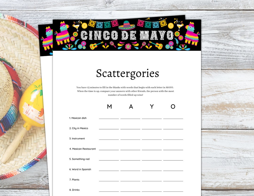 Cinco De Mayo Game, Cinco De Mayo Printable, Cinco De Mayo Party Games