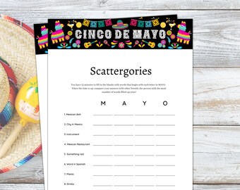 Cinco de Mayo Game, Cinco de Mayo Printable,  Cinco de Mayo Party Games, Cinco de Mayo Kids Adult Office School, Mexican Party Games