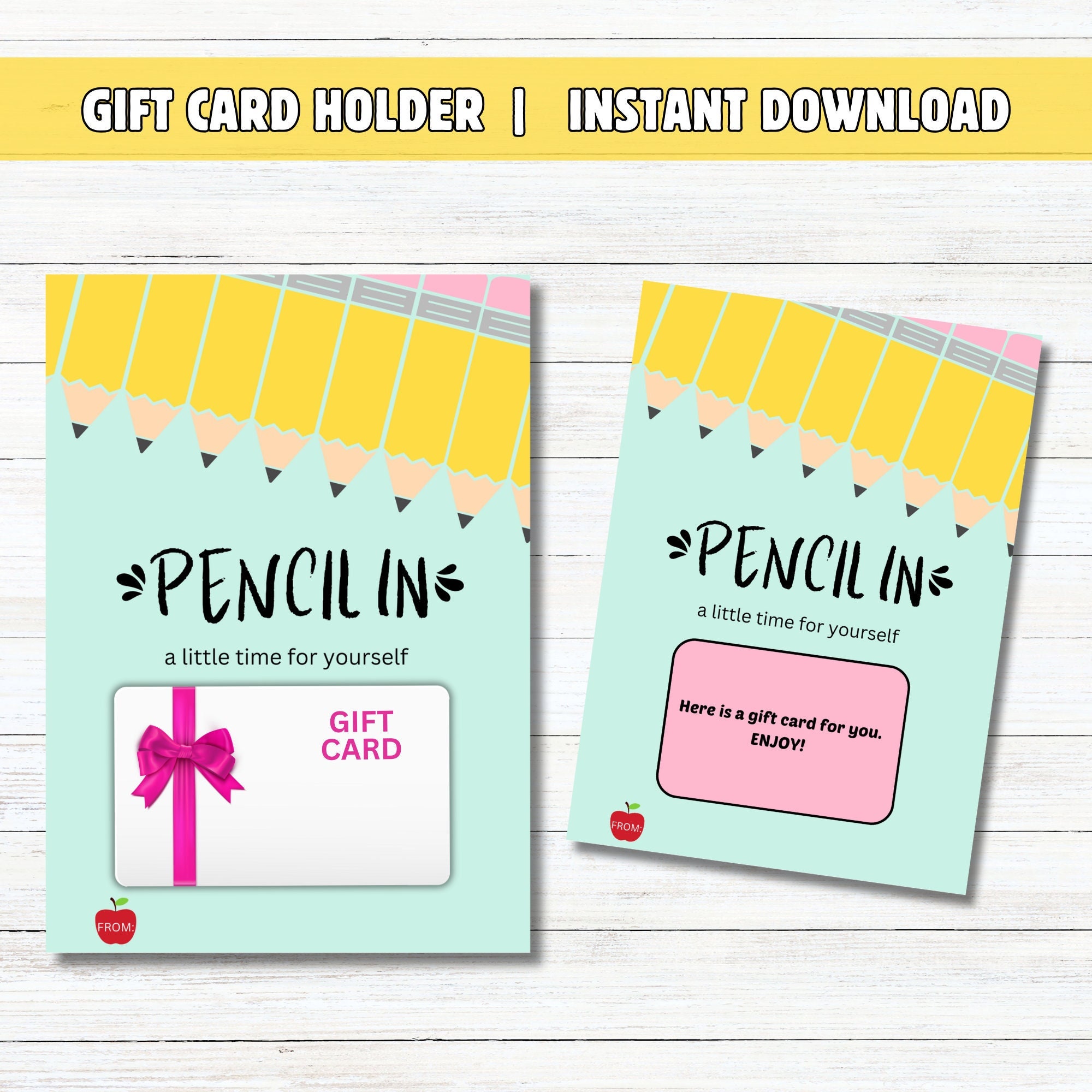 Teacher Appreciation Printable Gift Card Holder, Teacher Gift Card ...