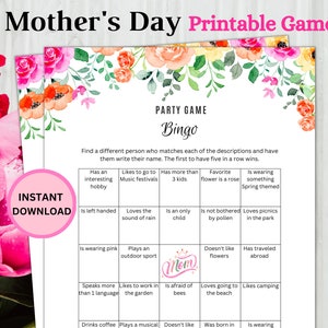 Moederdag spel, Moederdag afdrukbaar, Moederdag ambacht, gelukkige Moederdag, Moederdag feest, Moederdag kinderactiviteit, PDF