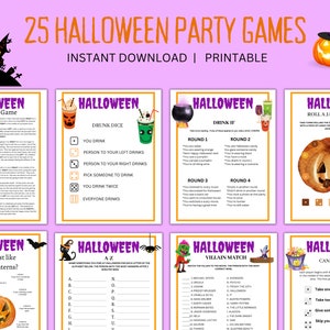 Halloween Party Game Bundle, Halloween Party Activities, Adult party game, Fall October party games, Kids games printables